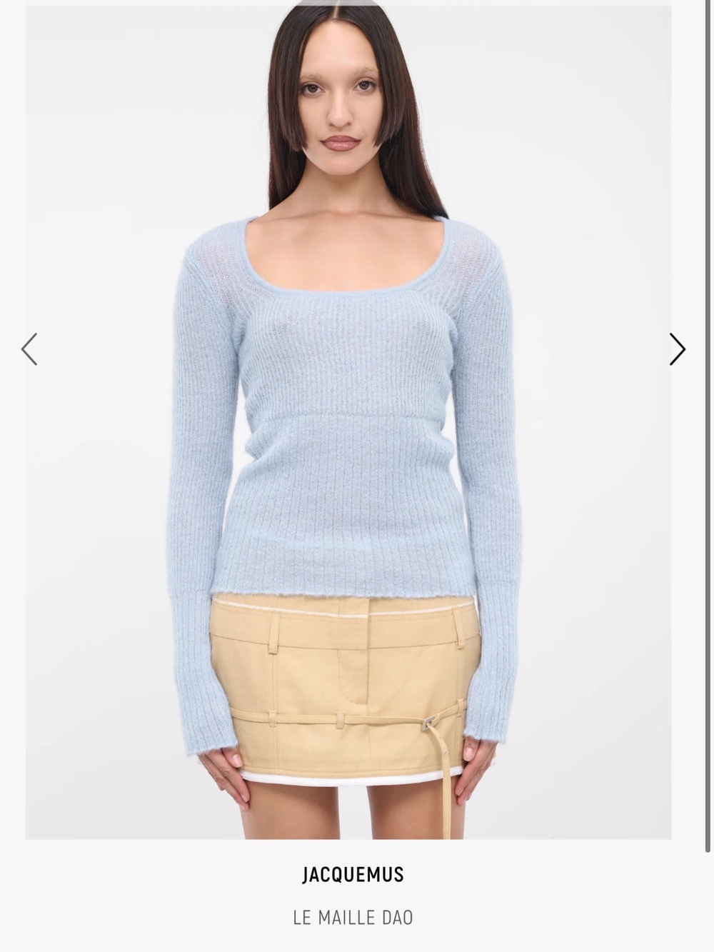 Jacquemus Mohair Alpaca Knit Sweater Blue Size 36
